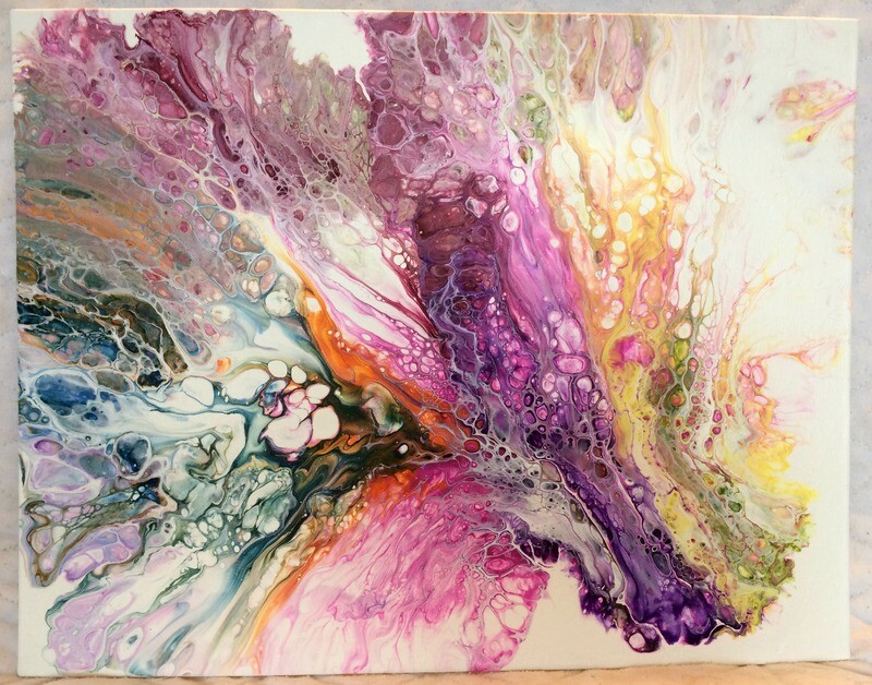 &quot;Techno-Coral&quot; Original Abstract Artwork on 11&quot; x 14&quot; canvas board
