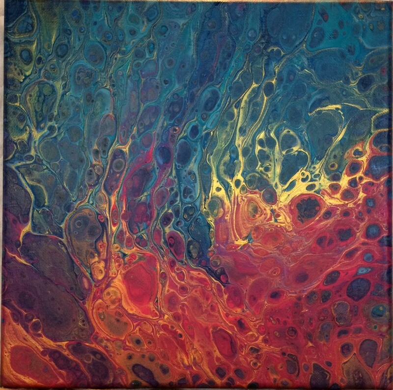&quot;Iridescent Fire&quot; Original Artwork on 8&quot; x 8&quot; canvas