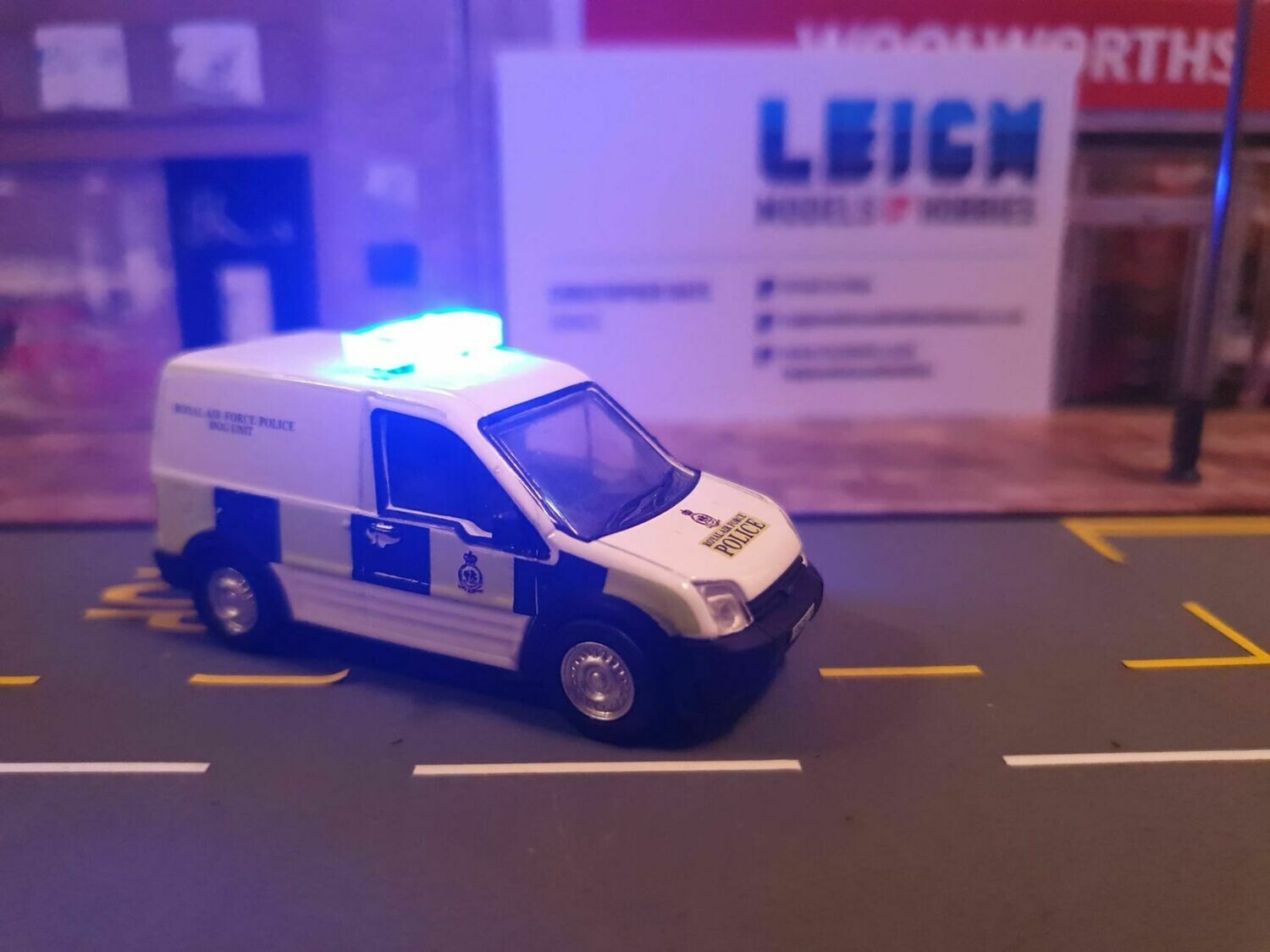 76FTC012 - Ford Transit Connect RAF Police with Leigh Models and Hobbies Light Bar