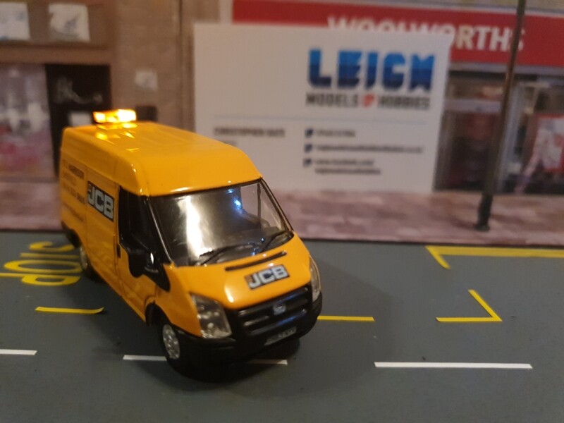 76FT027 - Ford Transit SWB Medium Roof JCB with Leigh Models and Hobbies Light Bar