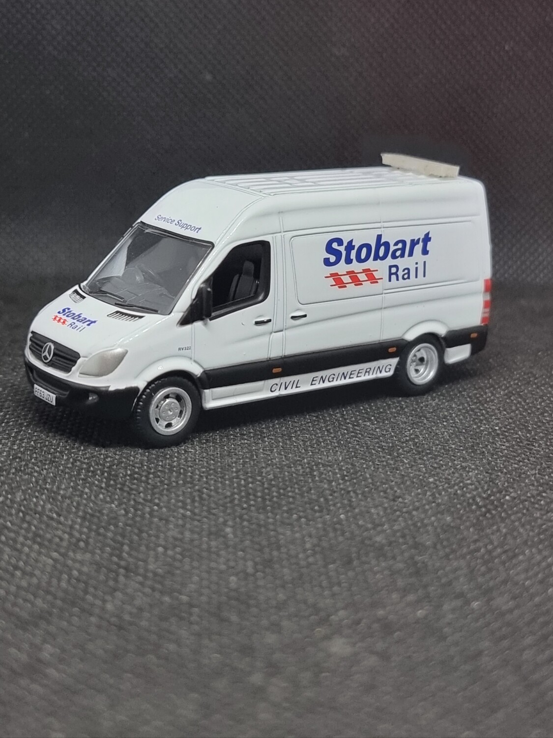 76MSV002 - Mercedes Sprinter Stobart Rail with Leigh Models and Hobbies Light Bar