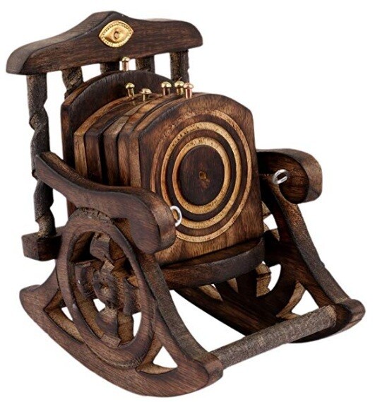 Handmade Wooden Antique Rocking Chair coasters