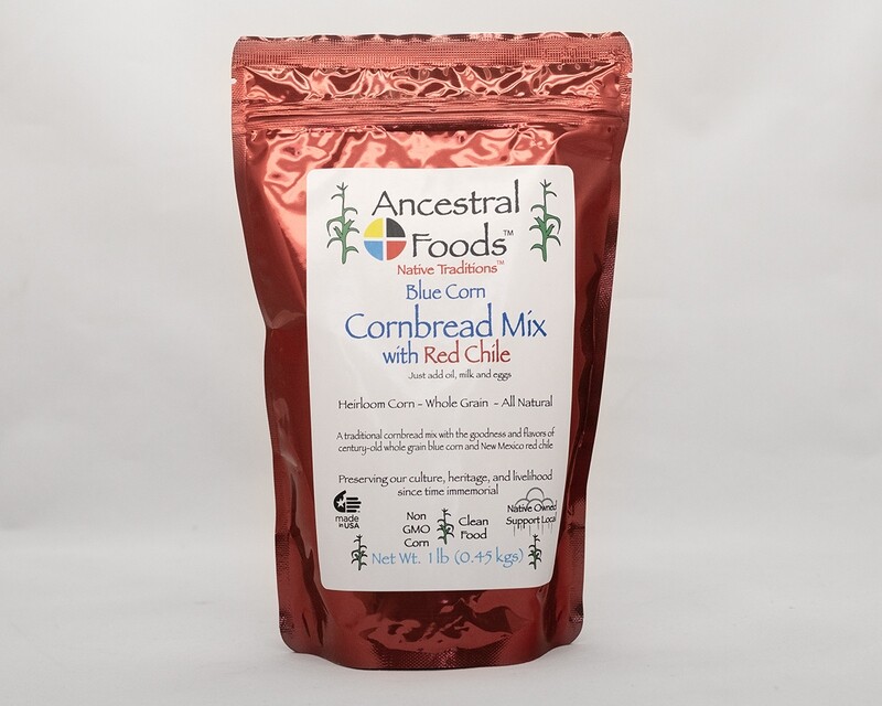 Blue Corn Cornbread with Red Chile