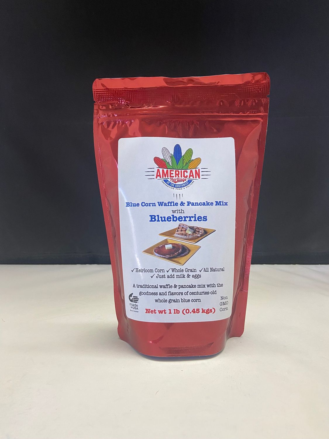 Blue Corn Waffle &amp; Pancake Mix with Blueberries