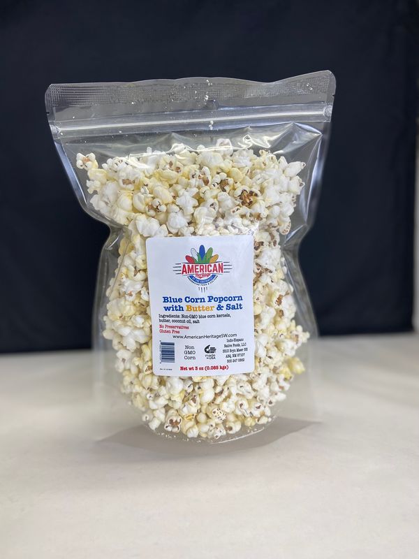 Blue Corn Kettle Popcorn with Butter &amp; Salt - Ready to Eat
