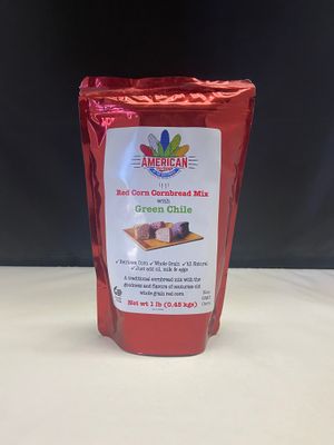 Red Corn Cornbread Mix with Green Chile