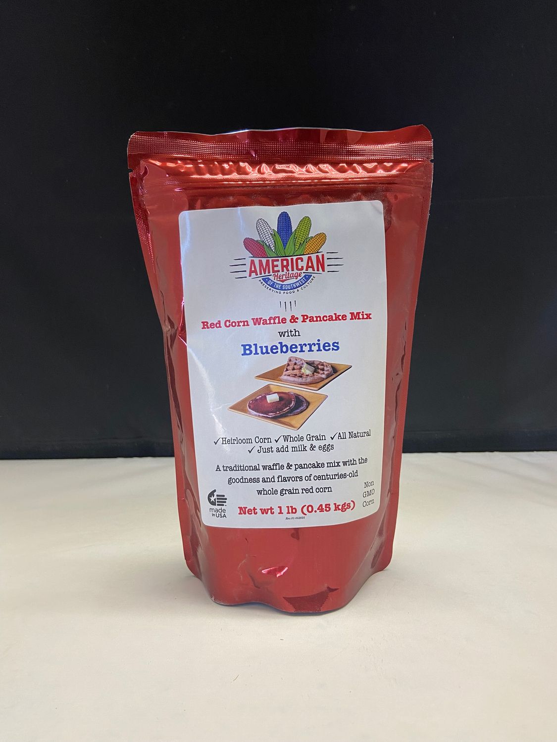 Red Corn Waffle &amp; Pancake Mix with Blueberries