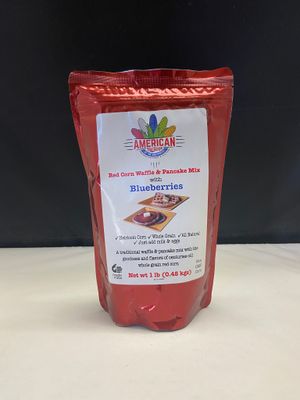 Red Corn Waffle &amp; Pancake Mix with Blueberries
