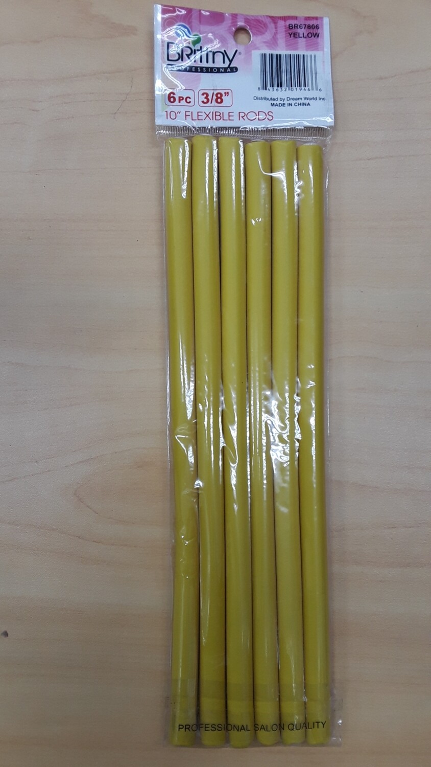 6pc 3/8", 10", Flexible Rods, Yellow