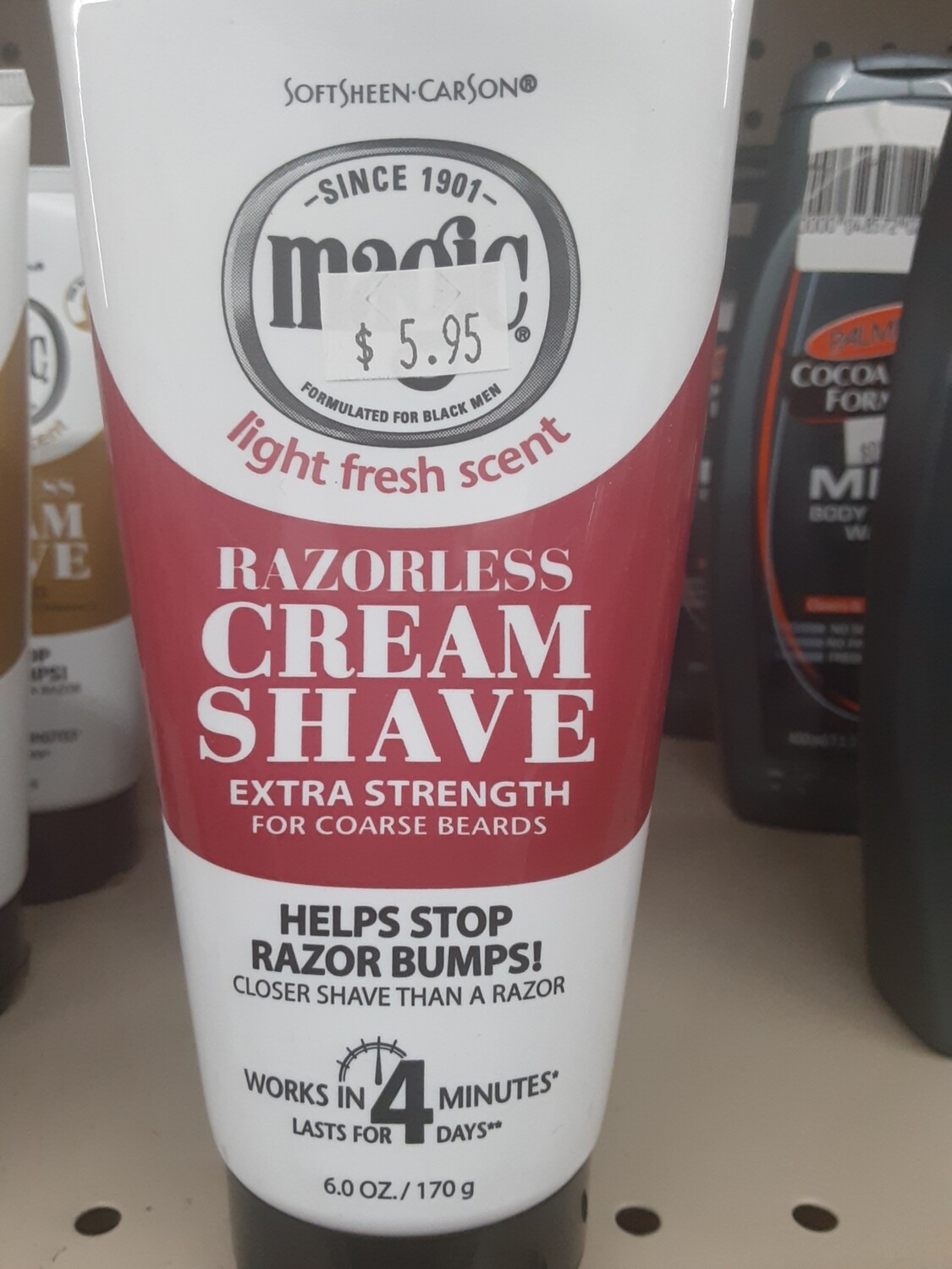 Magic Cream Shave Razorless Extra Strength For Coarse 6 Oz.