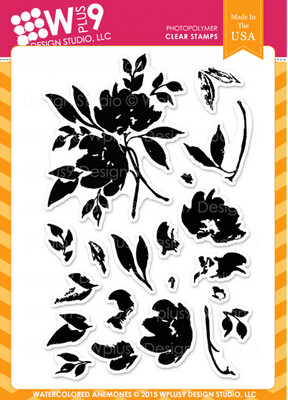 WPLUS9 WATERCOLORED ANEMONES STAMP AND DIE SET WPLUS9 WATERCOLORED ANEMONES STAMP AND DIE SET