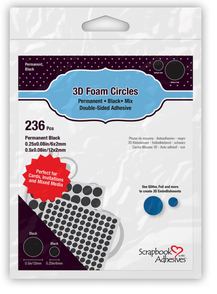 SA 3D FOAM CIRCLE  PERMANENT BLACK