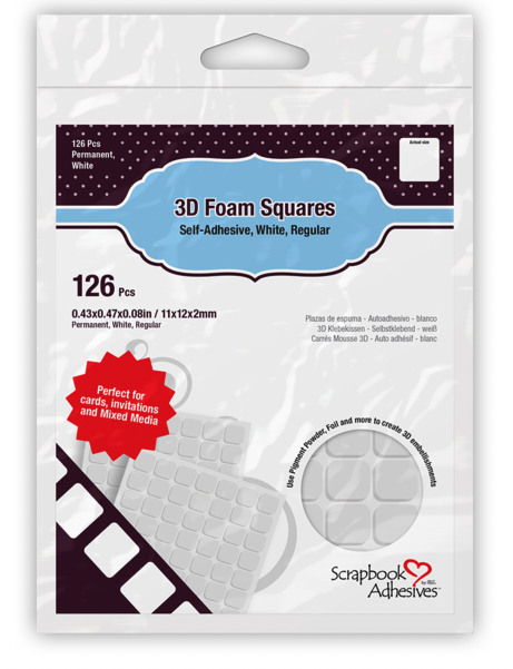 SA 3D FOAM SQUARES .43 X .43 X .08 IN WHITE