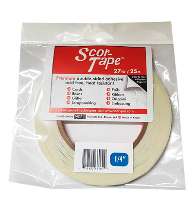 SCOR-TAPE DOUBLE SIDED ADHESIVE ROLL  1/4&quot;