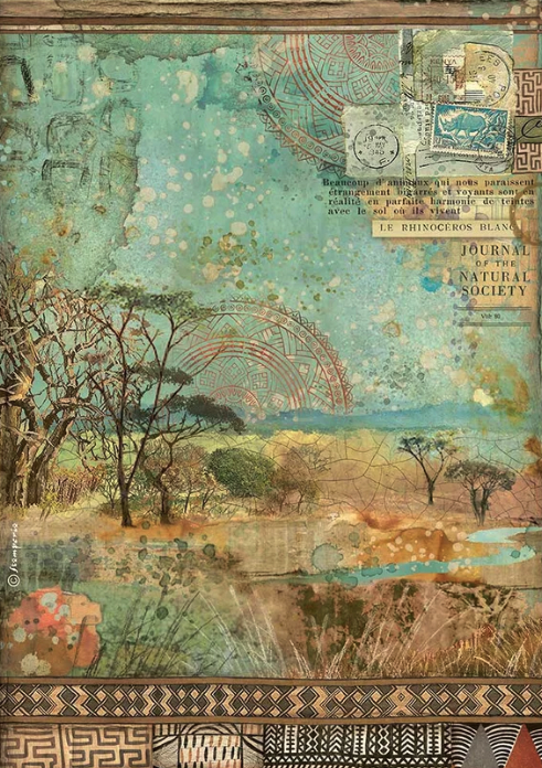 STAMPERIA DECOUPAGE RICE PAPER- SAVANNA TREE