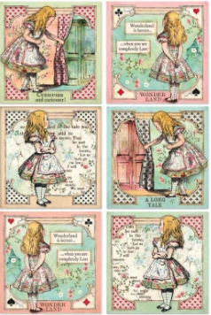 STAMPERIA DECOUPAGE RICE PAPER- ALICE CARDS