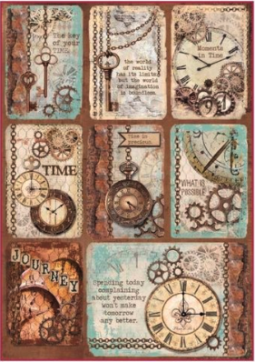 STAMPERIA DECOUPAGE RICE PAPER- CLOCKWISE CARDS
