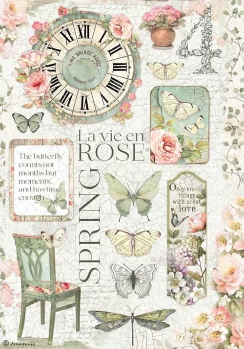 STAMPERIA DECOUPAGE RICE PAPER- LA VIE ROSE