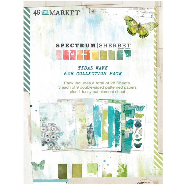 49&amp;M SPECTRUM SHERBET TIDAL WAVE 6X8 PAPER PACK (28 DOUBLE-SIDED SHEETS/PACK)