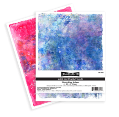 STAMPENDOUS QUICK CARD BACKGROUNDS- PINK AND BLUE SPLASH
