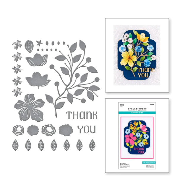 SB CUTTING DIES- FOUR PETAL THANK YOU FLORAL