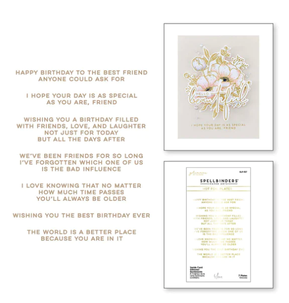 SB SENTIMENTS HOT FOIL PLATES-INSIDE CARD GLIMMER SENTIMENTS