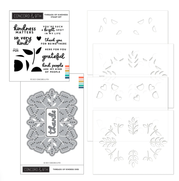 C&amp;9 STAMP, DIE AND STENCIL BUNDLE- THREADS OF KINDNESS