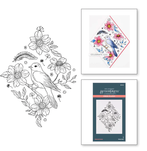 SB BETTERPRESS PRESS PLATES- DIAMOND AVIARY