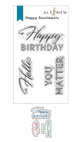 ALT  MINI STAMP AND DIE SET- HAPPY SENTIMENTS