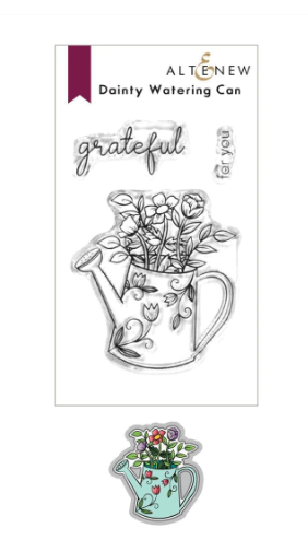 ALT  MINI STAMP AND DIE SET- DAINTY WATERING CAN