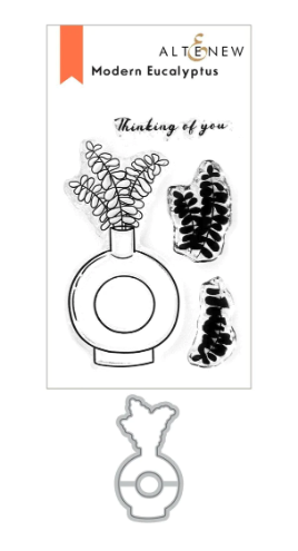 ALT  MINI STAMP AND DIE SET- MODERN EUCALYPTUS