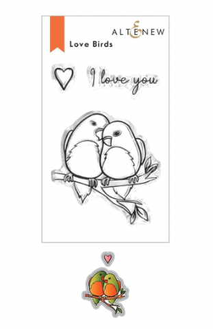 ALT  MINI STAMP AND DIE SET- LOVE BIRDS