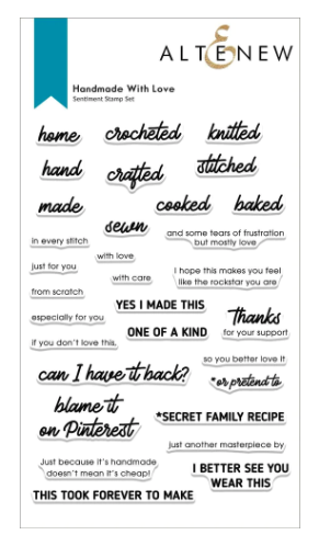 ALTENEW SENTIMENT STAMP- HANDMADE WITH LOVE