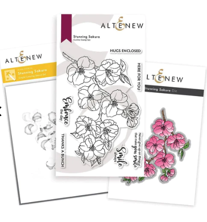 ALT STAMP, DIE AND STENCIL BUNDLE- STUNNING SAKURA