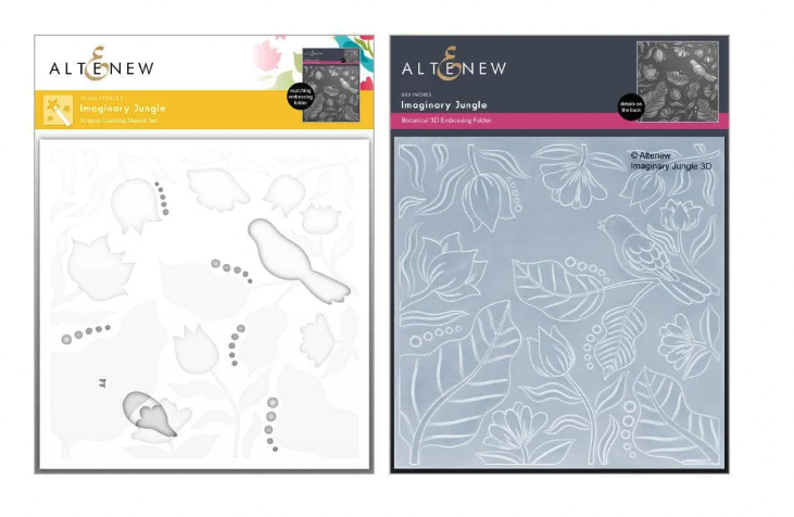 ALT 3D EMBOSSING FOLDER AND STENCIL BUNDLE- IMAGINARY JUNGLE 3D