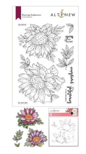 ALT STAMP, DIE, STENCIL BUNDLE- DANCING SUNFLOWERS
