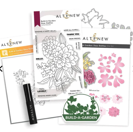 ALT STAMP, DIE, STENCIL BUNDLE: BUILD-A-GARDEN: DEAR DAHLIAS