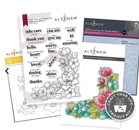 ALT PROJECT KIT STAMP, DIE, STENCIL AND EMBOSSING FOLDER- MAGNOLIA AND BLOOMS