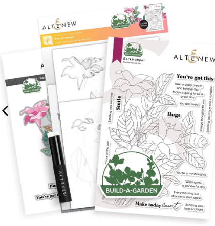ALT BUILD-A-GARDEN: ROCKTRUMPET STAMP, DIE AND STENCIL BUNDLE