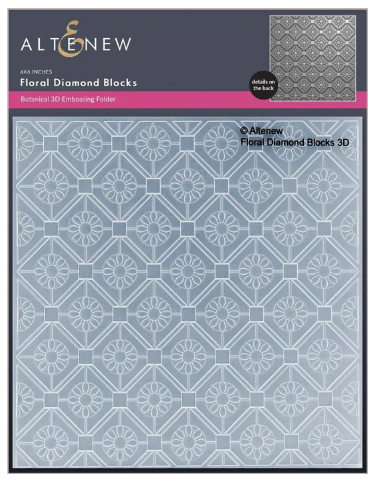 ALT 3D EMBOSSING FOLDER- FLORAL DIAMOND BLOCKS
