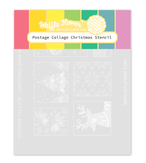 WF STENCIL- POSTAGE COLLAGE CHRISTMAS STENCIL