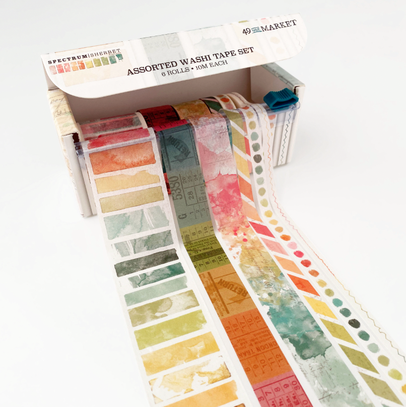 49&amp;M  SPECTRUM SHERBET ASSORTED WASHI TAPE SET