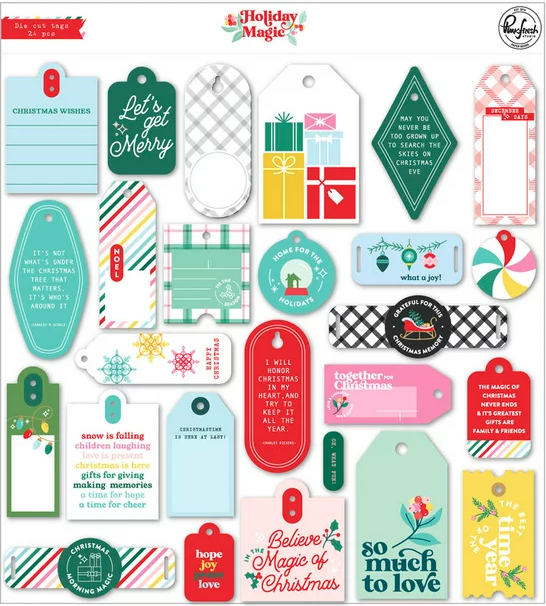 PFS EMBELLISHMENTS- HOLIDAY MAGIC DIE CUT TAGS