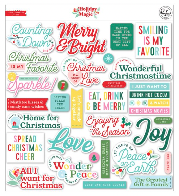 PFS EMBELLISHMENTS-  HOLIDAY MAGIC TITLE EPHEMERA