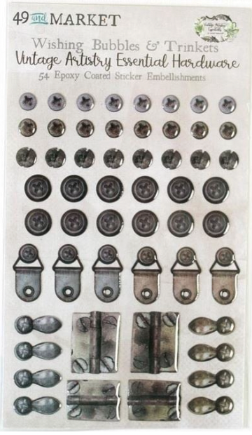 49&amp;M VINTAGE ARTISTRY ESSENTIAL HARDWARE  EPOXY STICKERS