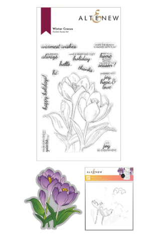ALT STAMP, STENCIL,  AND DIE BUNDLE- WINTER CROCUS