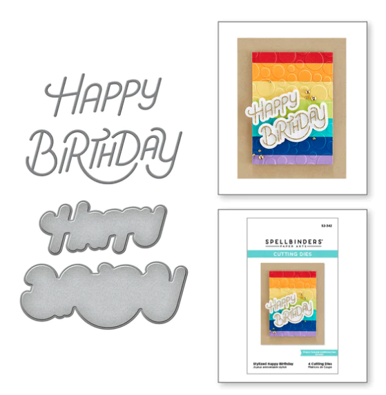 PF WORDS DIES- STYLIZED HAPPY BIRTHDAY