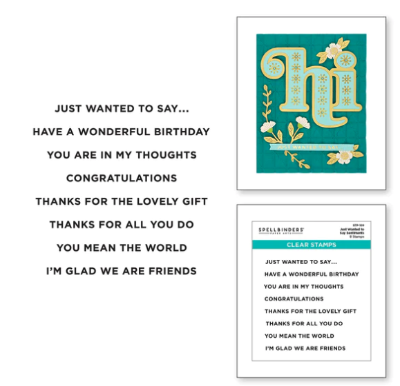 SB WORDS HOT FOIL- JUST WANTED TO SAY GLIMMER