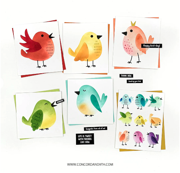 C&amp;9TH STAMP AND STENCIL BUNDLE- TWEET LIFE