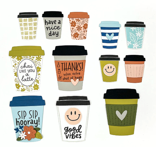C&amp;9TH STAMP AND DIE SET BUNDLE- CUP OF KINDNESS
